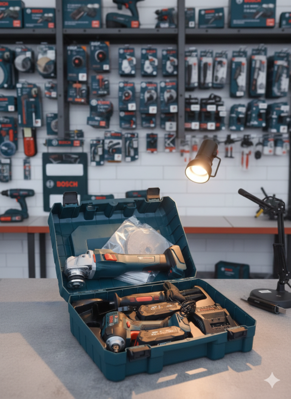 Bosch Professional 18V Комплект – Ъглошлайф + Гайковерт + Батерии + Куфар